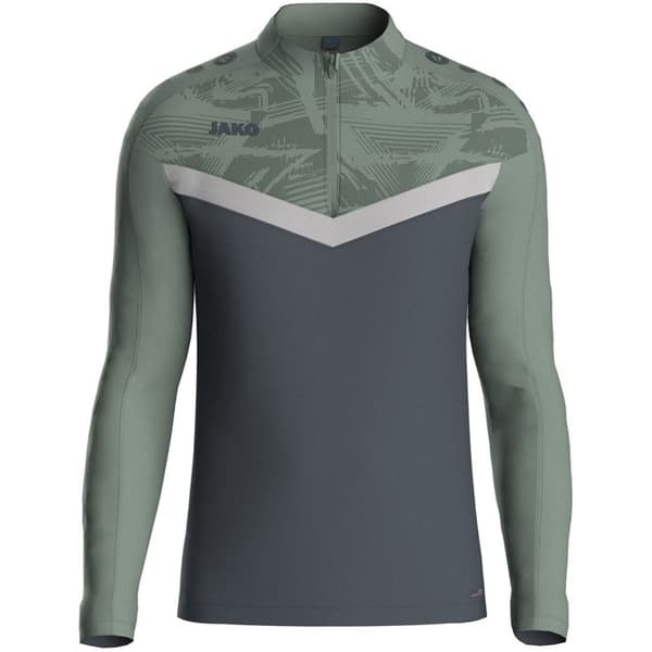 Jako Iconic zip-up träningsjacka - ljusgrå/grön/mörkgrå