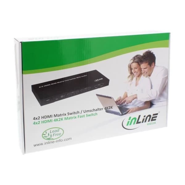 INLINE HDMI Matrix Switch 4K2K - 4 ingångar x 2 utgångar (kontor)