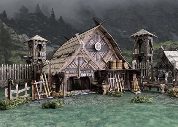 Spelbräde - Fantasy - Mead Hall - Strid Dekor - Modulär - 28-35 mm