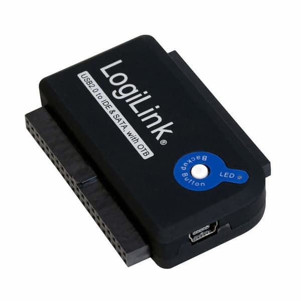 USB 2.0-kabel - LOGILINK - IDE/SATA - 1,2 m - One Touch Backup - Svart