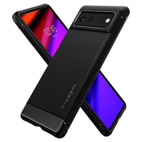 Fodral - SPIGEN - Google Pixel 6 - Svart - Flexibelt silikon - Air Cushion™