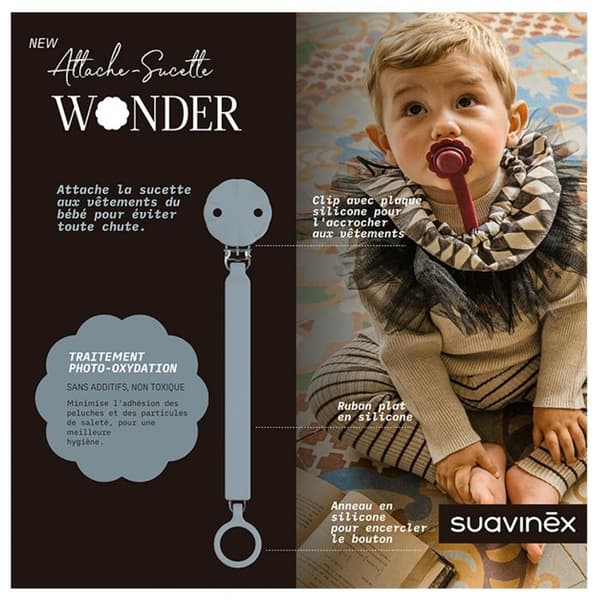 -Suavinex Fästning Napp Silikon Wonder (Modell: Blå)