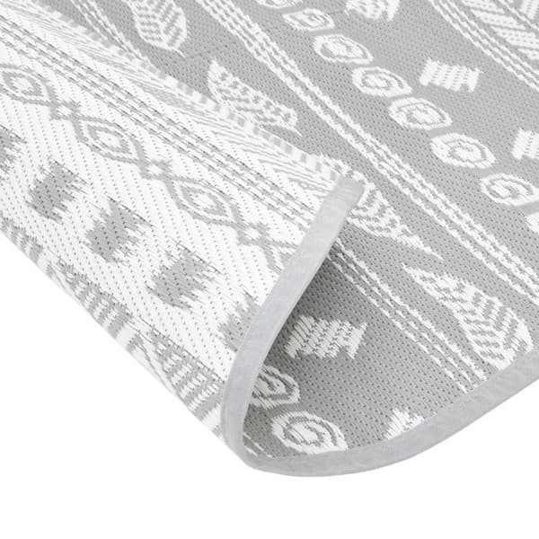 Utomhustapet - vidaXL - Rund - 160 cm - Grå - Syntetisk