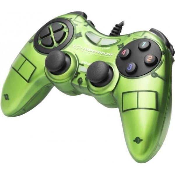 Gamepad - Esperanza - Fighter - Kabelansluten - Grön - Vibration