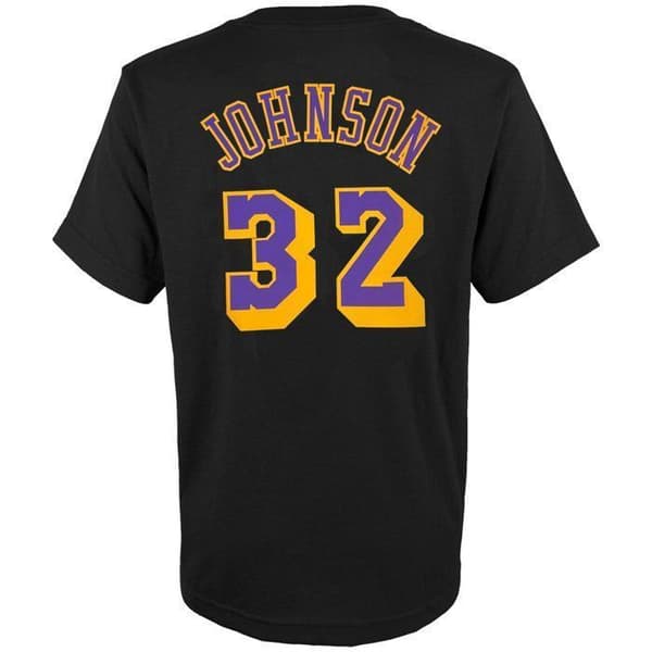 NBA-tröja - MITCHELL & NESS - Magic Johnson - Svart - 100% bomull - Herr