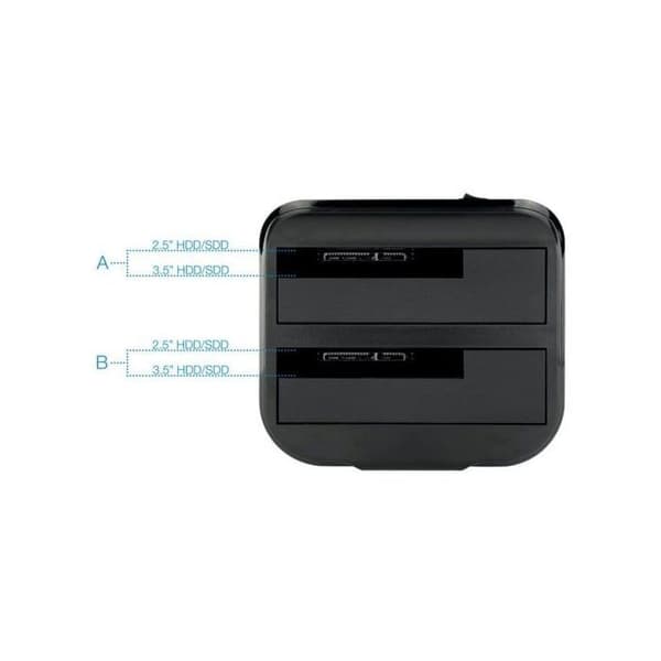 Tooq TQDS-802B Double Bay Dockningsstation HDD Svart