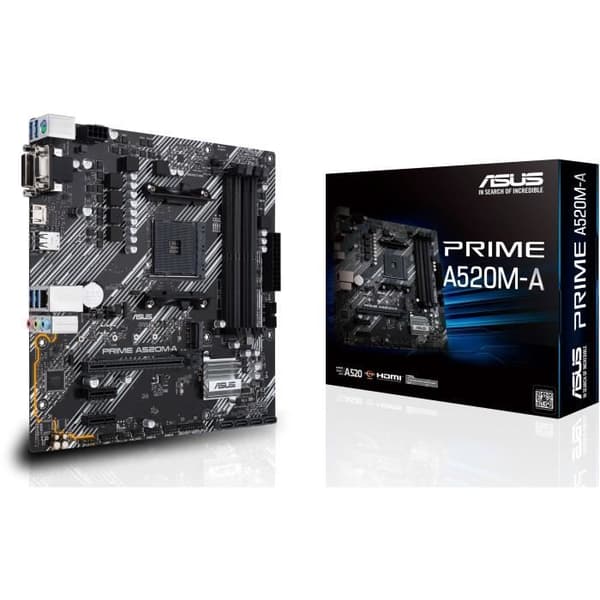 Moderkort - ASUS - PRIME A520M-A II/CSM - AMD A520 - Socket AM4 micro ATX
