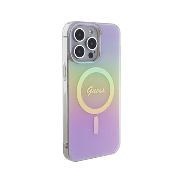 Guess IML Iridescent MagSafe - iPhone 15 Pro Max-fodral (rosa)