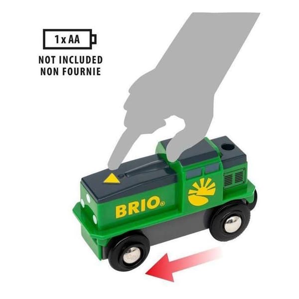 Batteri Farm Train - BRIO - Träkrets - Vagn och magnetlast ingår