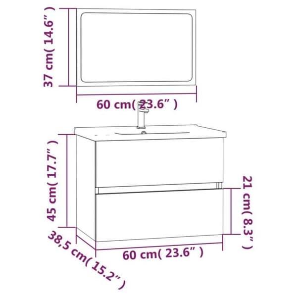 815735 vidaXL Badmöbelset 2 delar Rökek