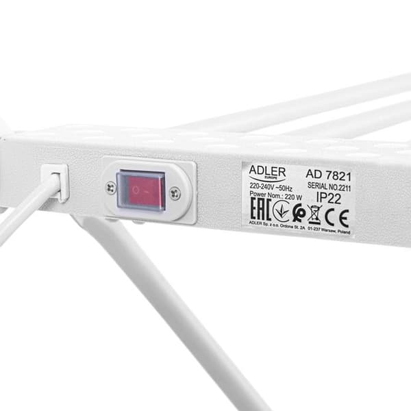 Fällbar elektrisk klädställning - Adler AD 7821