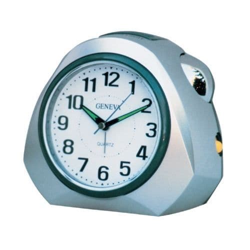 TECHNOLINE - GENEVA XXL - QUARTZ ALARM CLOCK - SILVER