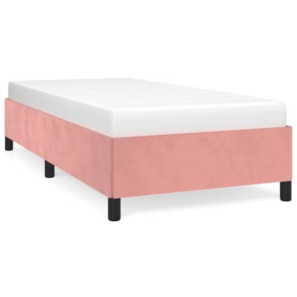 vidaXL Sängram utan madrass rosa 100x200 cm sammet 347311