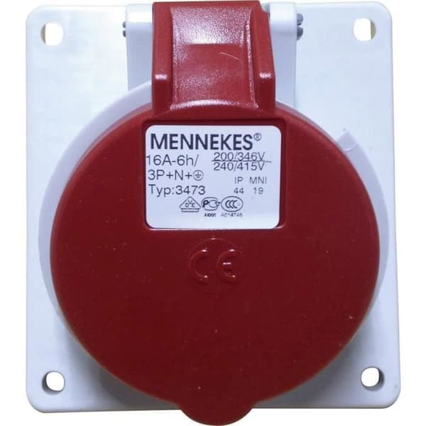 Vägguttag - MENNEKES - CEE 16 A 5 poler - Röd - 3473 - 400 V