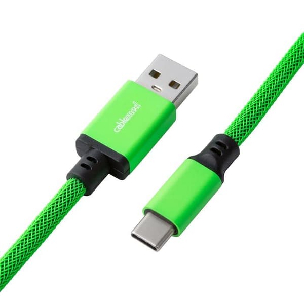 CABLEMOD PRO SPIRAL TANGENTBORDSKABEL (GRÖN, USB A TILL USB TYP C,