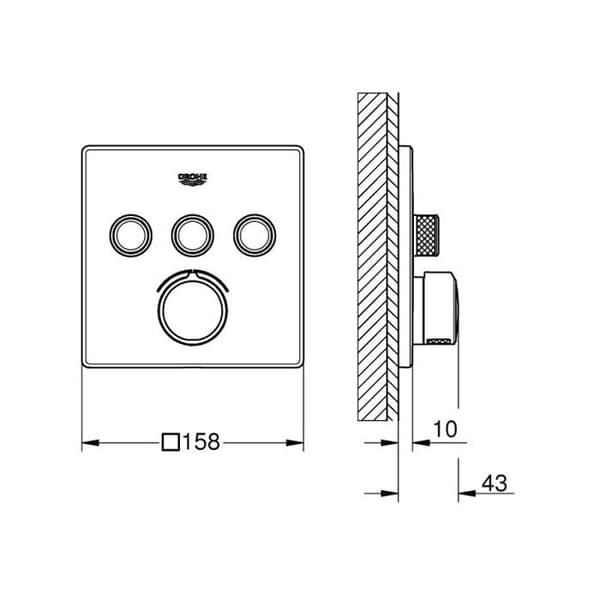 Grohe - SmartControl Inbyggd blandare 3 utgångar (29149000)