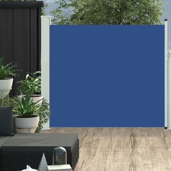 vidaXL Infällbar uteplats Sidomarkis 100x300 cm Blå