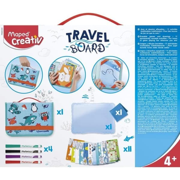 MAPED CREATIV - Resebord - Bärbar tavla Raderbara teckningar
