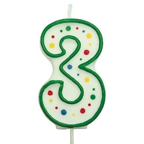 PME Bougie Nummer 3 Grön, Plast, Grön, 6.3 cm - CA043