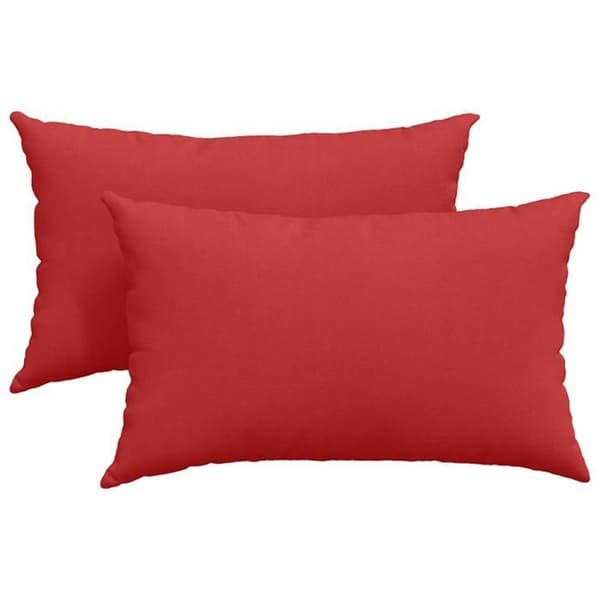 VIDAXL - Set med 2 rektangulära soffkuddar röda 50 x 30 x 18 cm, avtagbart tyg