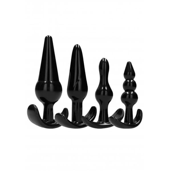 Buttplug-set - NO. 80 - Svart - 4 delar - TPE - Vattentät