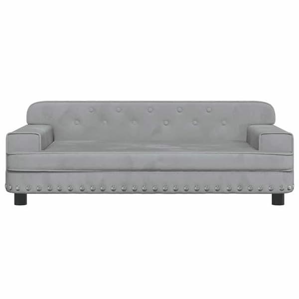 vidaXL Barnsoffa Ljusgrå 90x53x30 cm Sammet 3196280