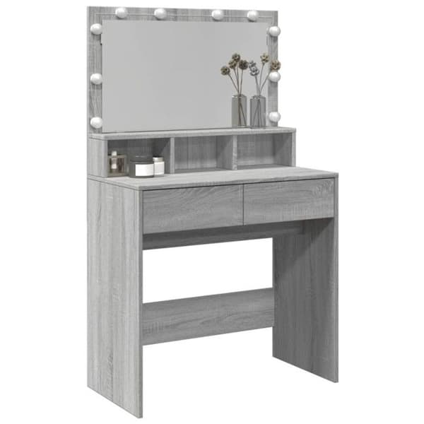 Frisör med LED sonoma grå 80x41x134,5 cm