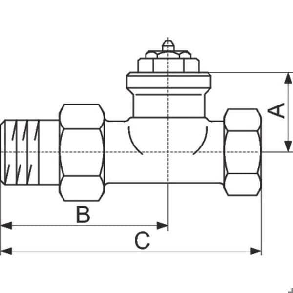 Termostatisk ventil - F 1/2 - AV9 - Oventrop