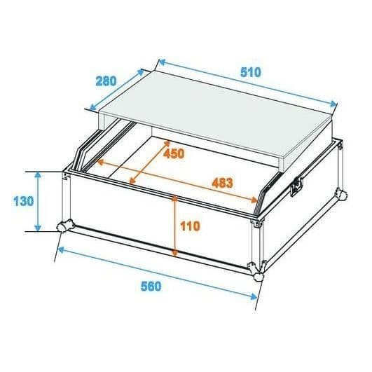 RACK FÖR MIXING 19'' + TABLETT FÖR BÄRBAR DATOR - FB-DIGIMIX/19