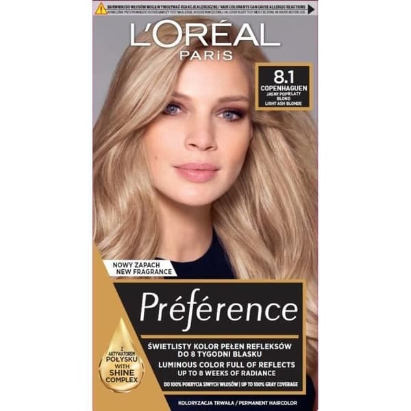 Preference L'Oréal Paris Permanent Hårfärg 8.1 Copenhagen Light Ash Blond