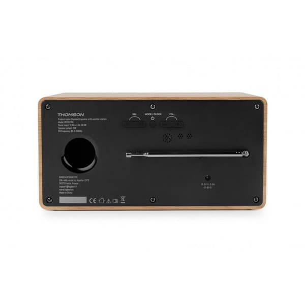 Svart Bluetooth-högtalare och väderstation Thomson