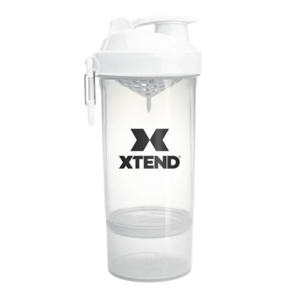 Flaska - SmartShake Xtend - Vit - 600ml - Tätslutande kork - Ergonomisk design