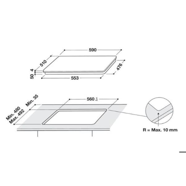 Induktionshäll Whirlpool WB B3760 BF 59 cm ConneXion
