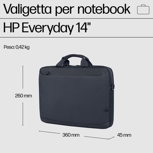 Laptopväska - HP - Evday 14p - Grå - 14 tum - Syntetisk