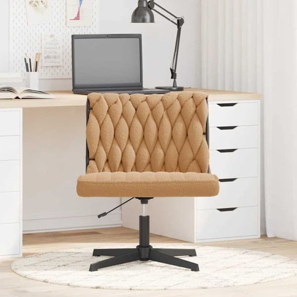 Beige kontorsstol med bouclétyg som ull