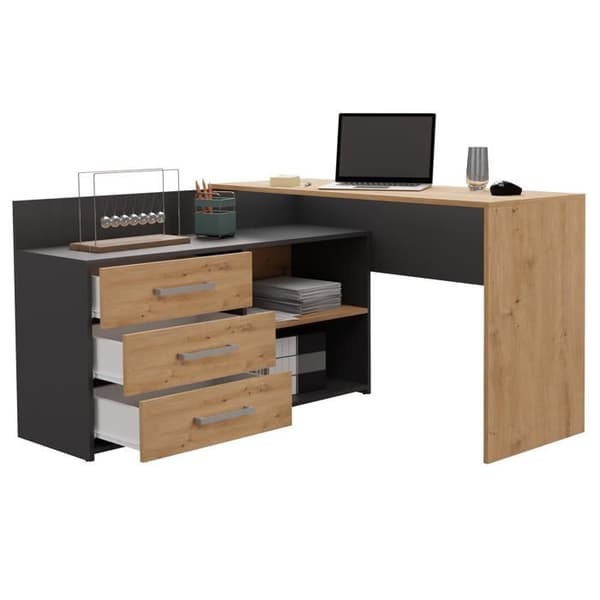 Bureau - Topeshop - DANY - 120 cm - Marron - Droit - Lätt montering