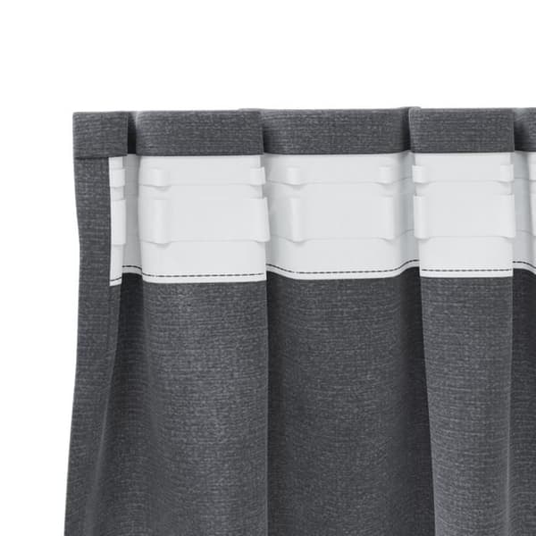 Mörkläggande gardiner - Ljusgrå sammet - 2 st - Klassisk stil - Maskintvättbar