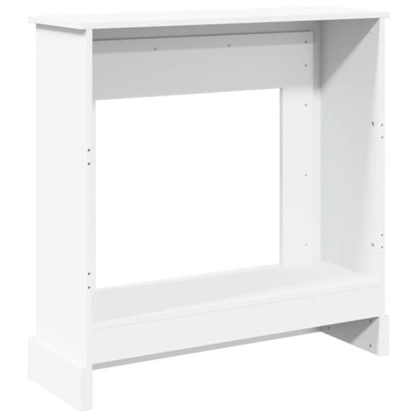 Vitram av rör som är vit 90x30x90 cm i ingenjörsträ.