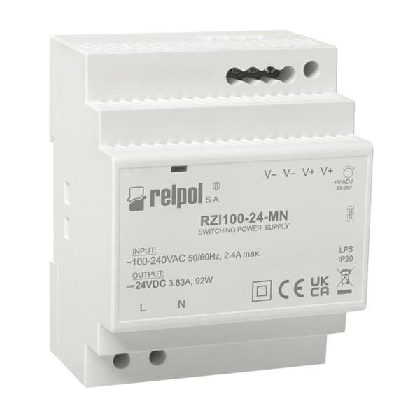 Switchad strömförsörjning 92 W, 24 V DC RZI100-24-MN