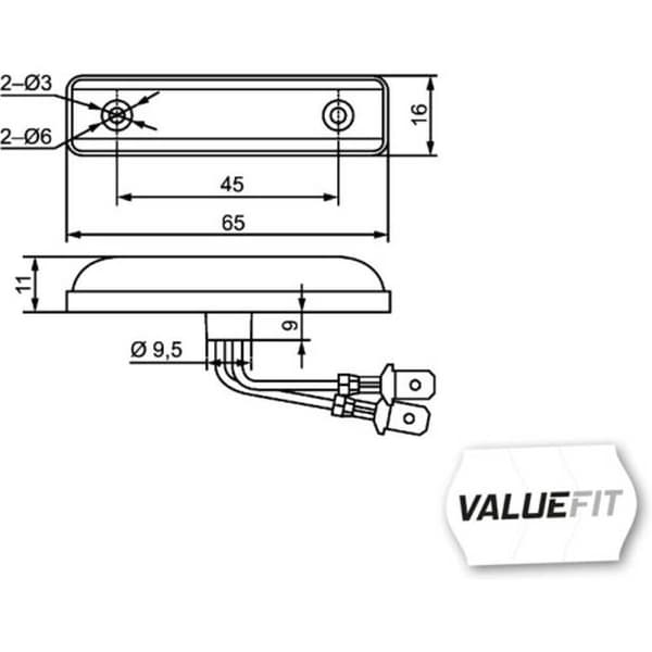 Hella Bakljus, 24V, LED - 2TM 357 010-111