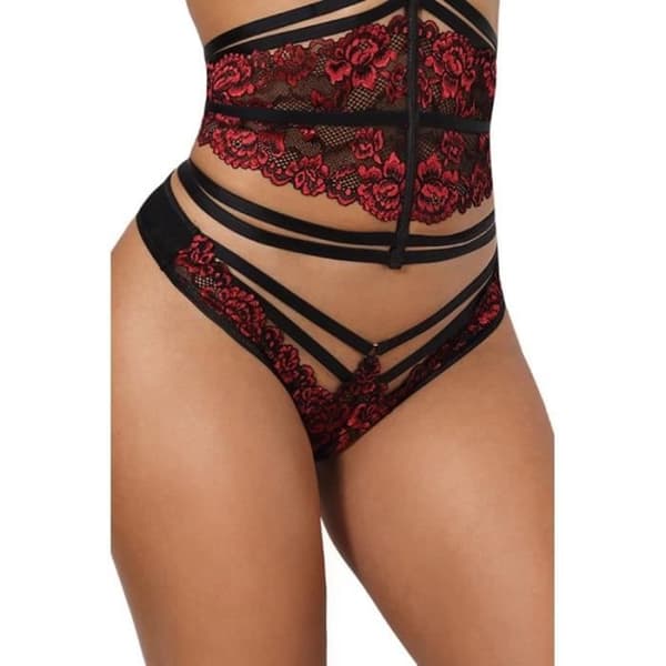 String dentelle V-10038 - Axami - M - Röd