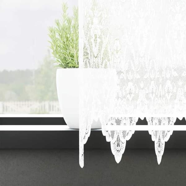 VIDAXL Spetsgardin vit 900 x 240 cm - Polyester