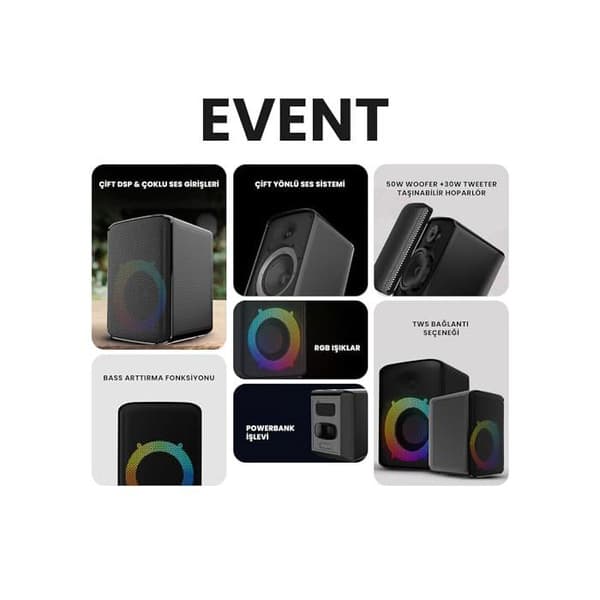 Multimedia Högtalare - HiFuture - EVENT - Bluetooth - 180W - Svart