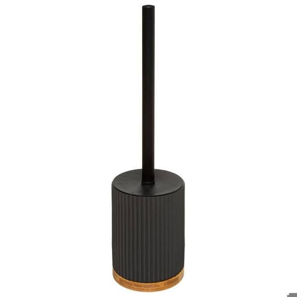 Toalettborste i polyresin och bambu - Svart - H 38 cm