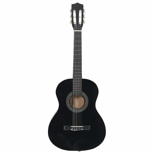 vidaXL klassisk gitarr för nybörjare och barn Svart 3/4 36"