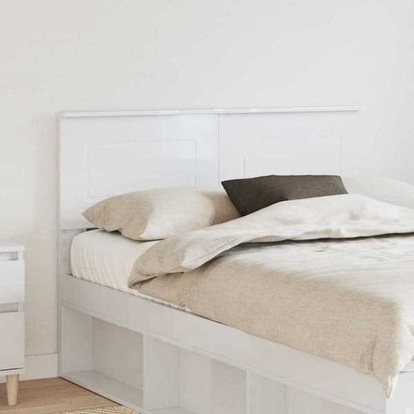 Sänggavel - VIDAXL - 138 cm - Blank vit - Ingenjörsträ - Nutida