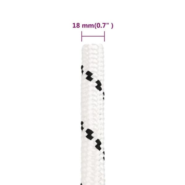 152787 vidaXL Arbetsrep Vit 18 mm 50 m Polyester