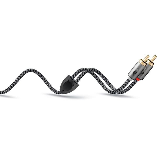 GOOBAY Ljudkabel Jack 3.5 - 2 RCA-hanar guld nylon flätad 3m