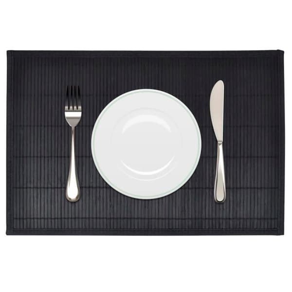 vidaXL Bordstabletter 6 st Bambu 30 x 45 cm Svart