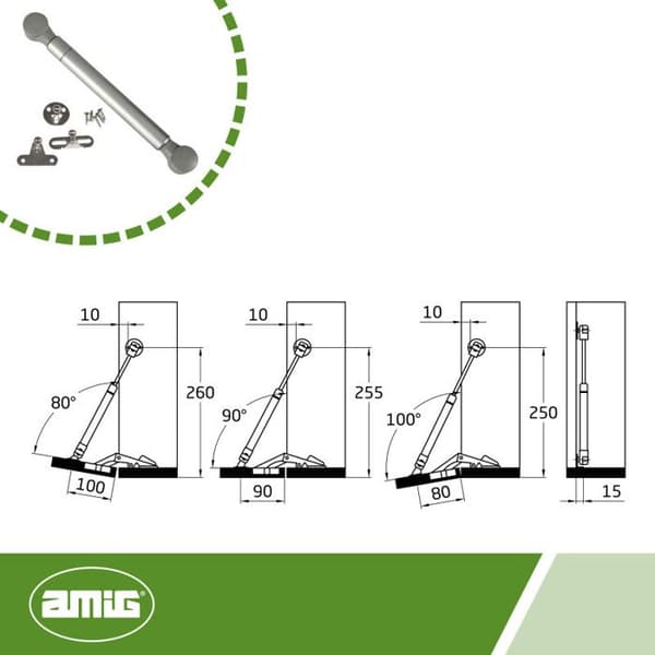 AMIG | Gas kompass stängd 96 | 8 kg | Grå